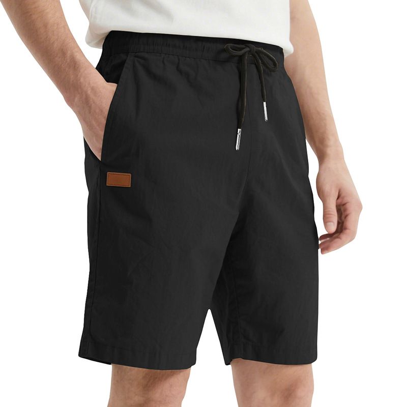 Pantalones de playa para hombre, de verano, informales, ligeros y lujosos, de cinco puntos, con cordón cruzado, talla grande_voghion.com