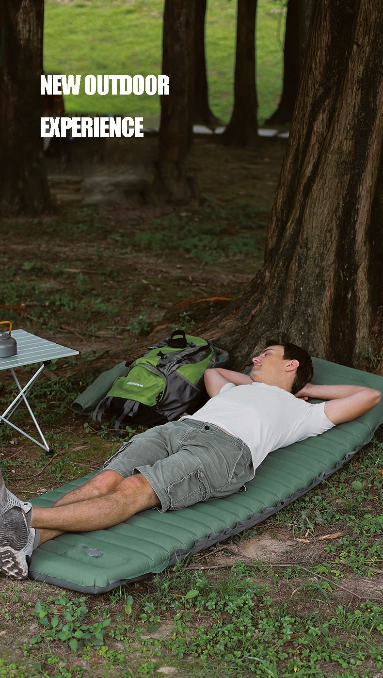 Matelas gonflable de camping en plein air avec oreillers, matelas pneumatique ultraléger avec pompe de gonflage intégrée, randonnée_voghion.com