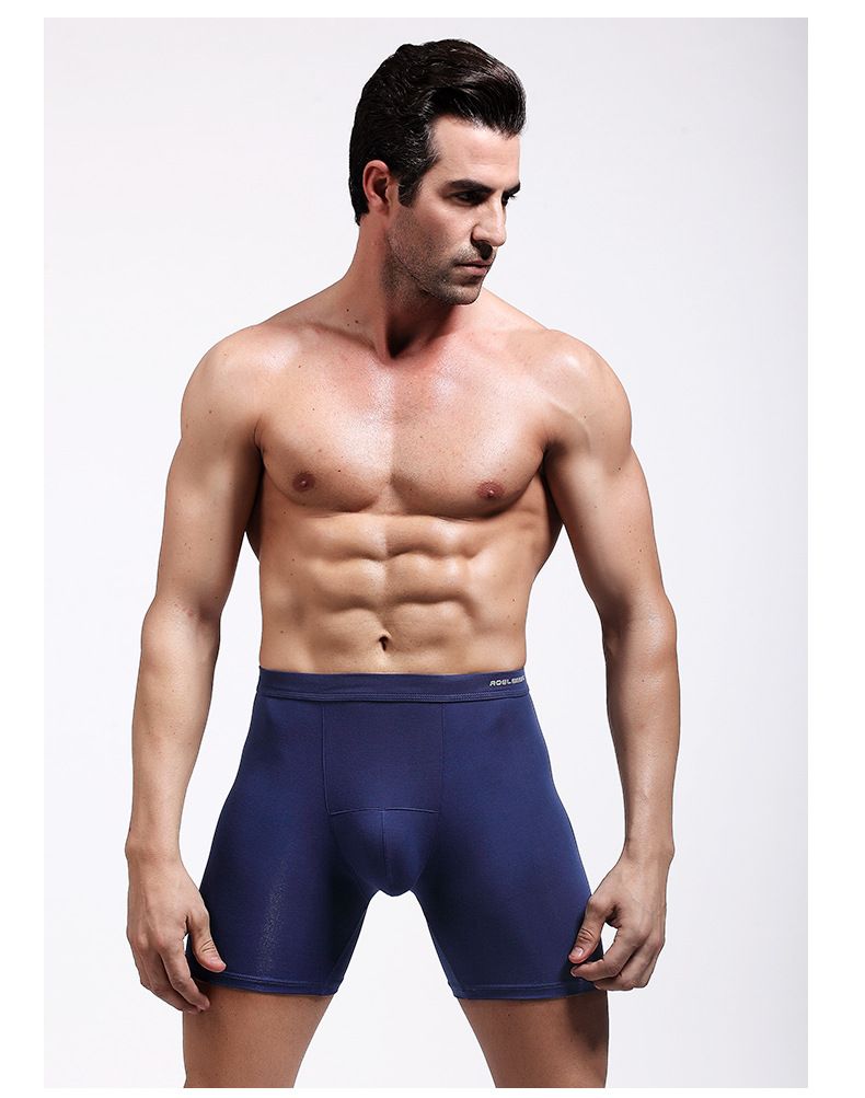 Anti-Chafing Sports Leg Underwear Men's Five-Point Running Long Quick-Dry Boxer Shorts_voghion.com