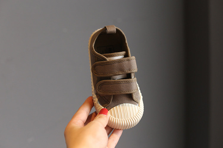 Kinder schuhe Candy farbe low top kinder leinwand schuhe Klett_voghion.com