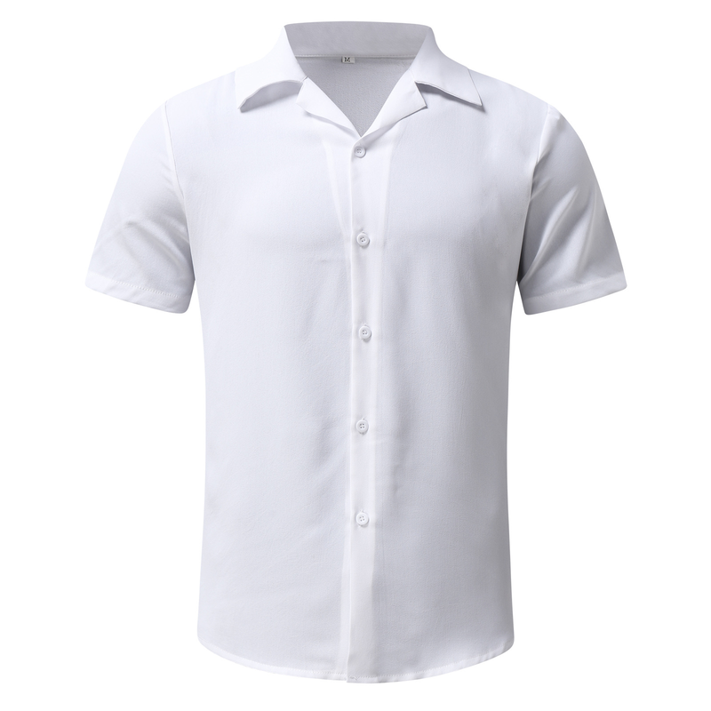 Set de pantaloni scurți cu mânecă scurtă, din bumbac și in, Hawaii, 2024, vară, guler polo, stil hawaian, bărbați_voghion.com