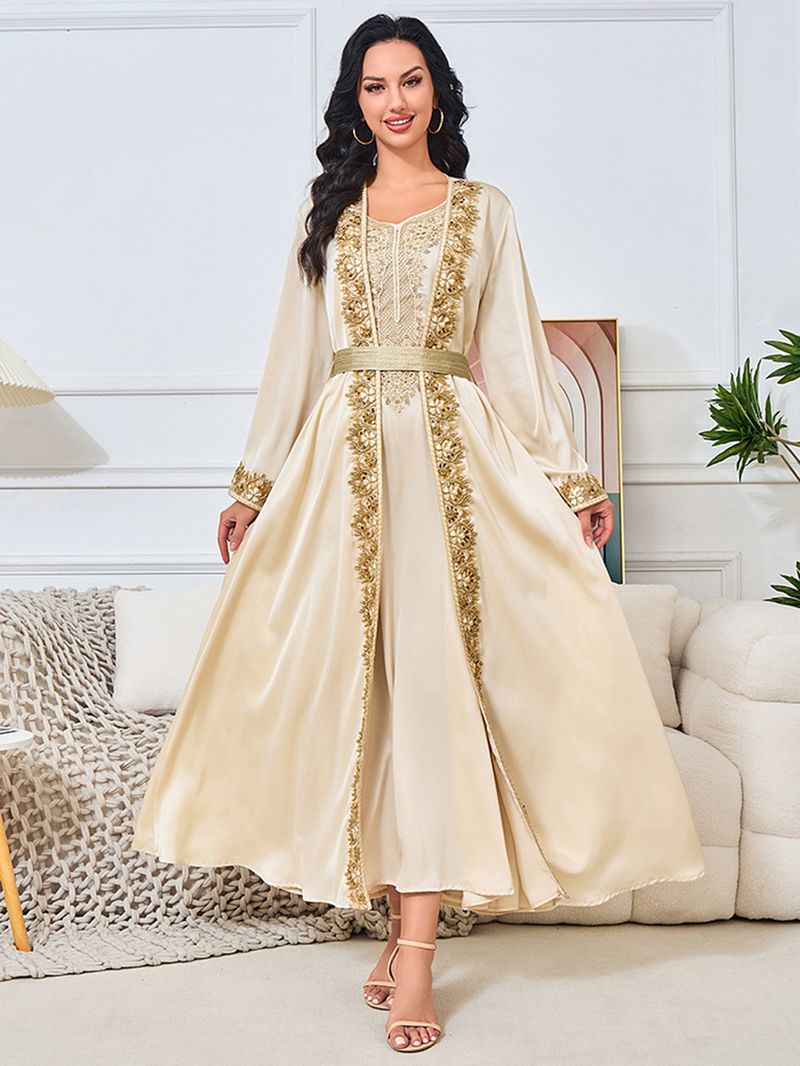 Damenbekleidung Abendkleid Sommer Neue Mode Perlenkleid Langarm Strickjacke Zweiteiliges Set_voghion.com