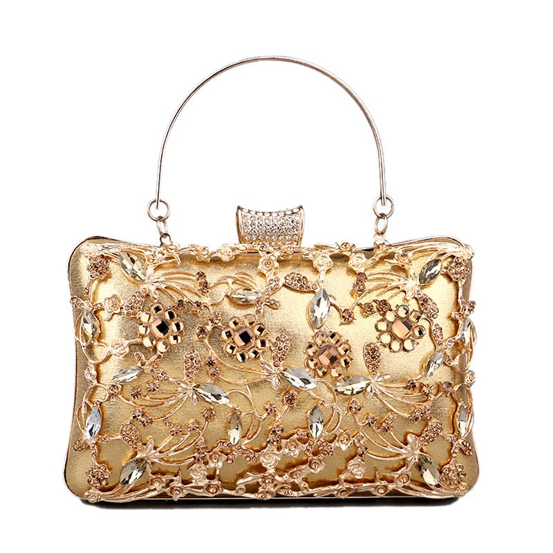Borsa da sera tempestata di diamanti da donna, pochette versatile per banchetti e occasioni formali_voghion.com