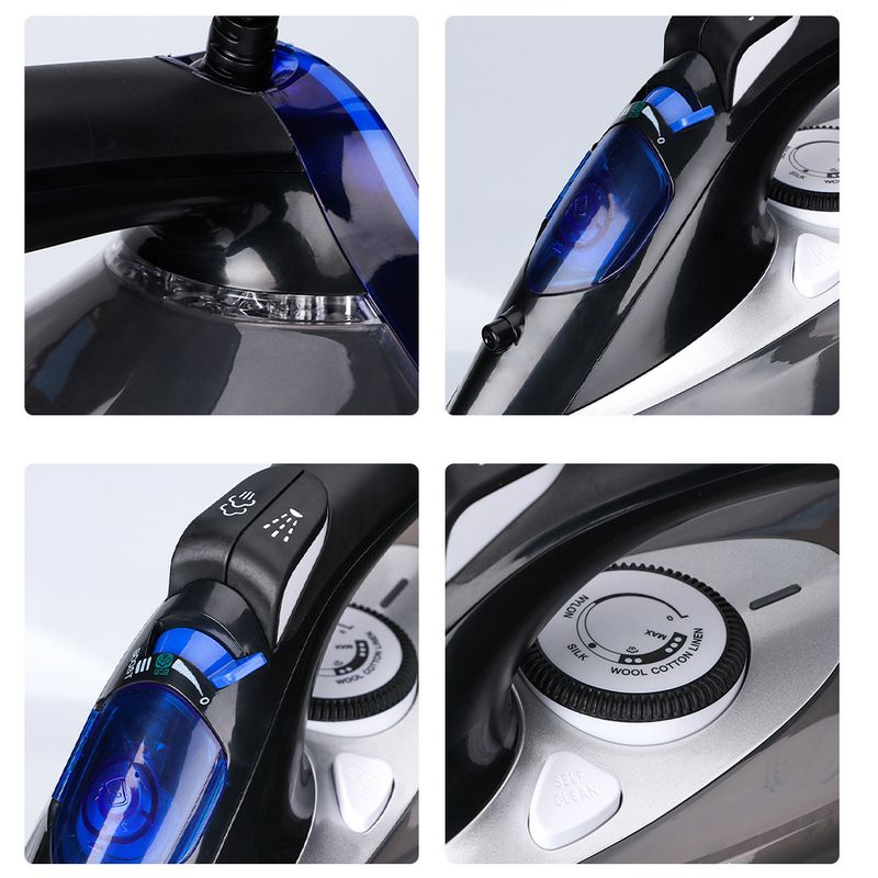 Plancha profesional con suela de cerámica de 3000 W, plancha eléctrica de alta potencia para uso doméstico y hotelero, diseño duradero con vapor continuo._voghion.com