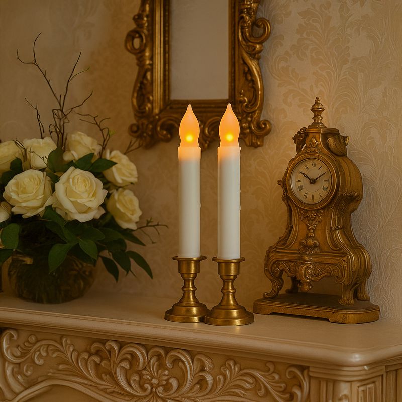 Velas LED recarregáveis por USB – Pacote com 2/6 velas decorativas sem chama com luz cintilante branca/amarela quente para decoração de casa, casamento e feriados_voghion.com