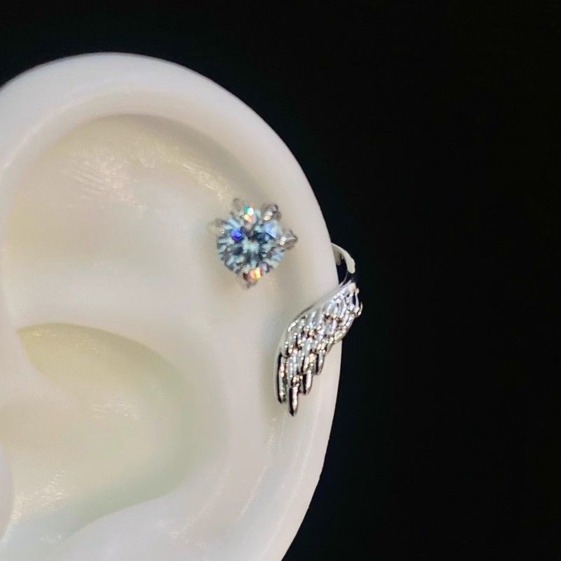 Boucles d'oreilles à tige en forme d'ailes de dragon, micro-incrustées de zircons, style unique, en trois dimensions, pour femmes_voghion.com