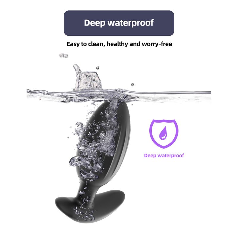 Vibratore anale con telecomando, con spina anale, massaggiatore per la prostata, viola e nero._voghion.com