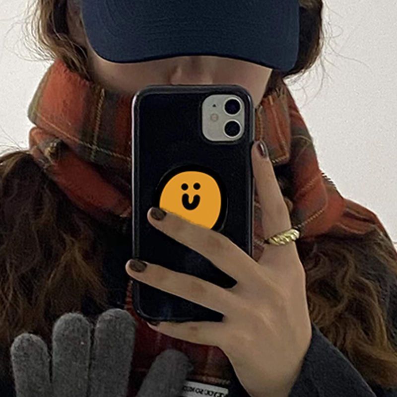 Custodia per telefono con faccina sorridente compatibile con iPhone 13 Pro Max 12, copertura completa X semplice 7/8P in gel morbido_voghion.com