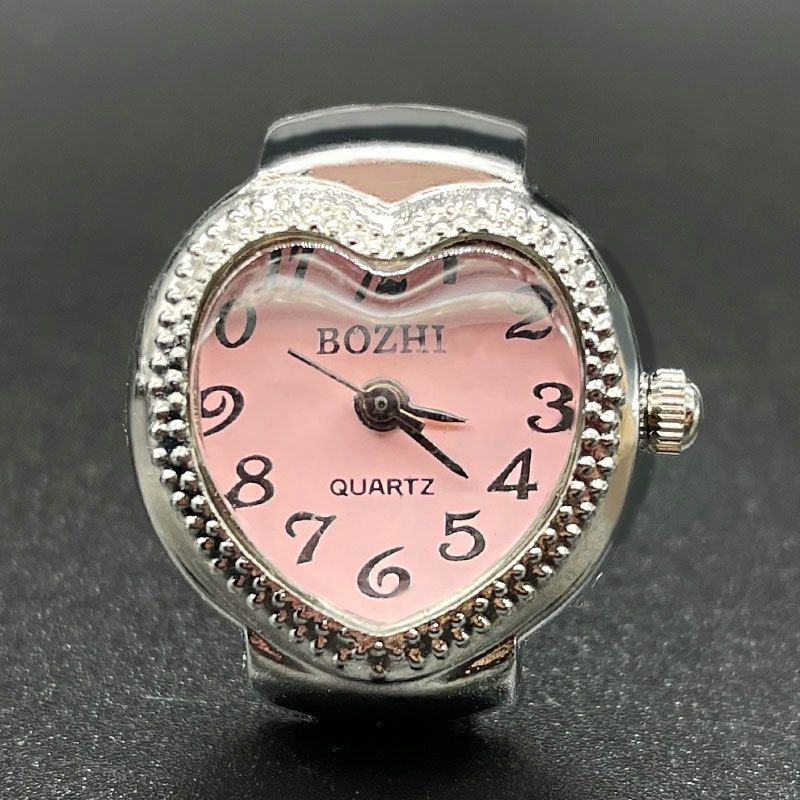 Pronto Stock 2024 Nuovo Creativit Orologio a Forma di Cuore Vintage Punk Elastico Dita Orologi Donne Uomini Hip Hop Anelli di Coppia_voghion.com