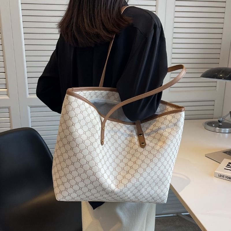 Borsa da donna con stampa retrò, fazzoletto di grande capacità, borsa in stile Trabo_voghion.com