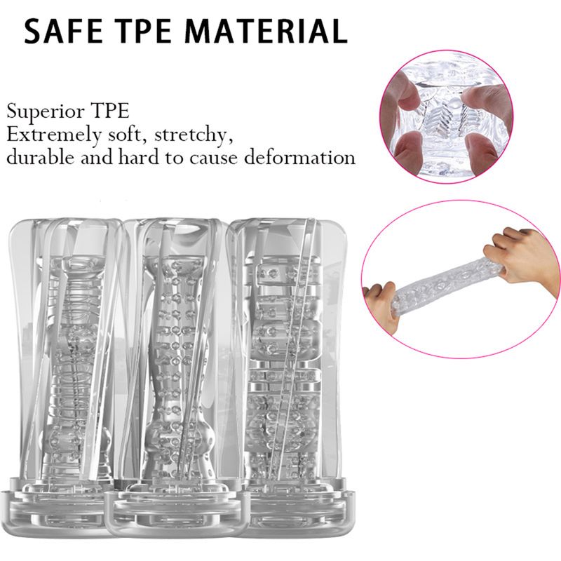 Kompakte Männer-Masturbation mit Sicherheitskissen, transparente, weiche Pussy, würziges Taschenspielzeug, Ausdauertraining für Männer_voghion.com