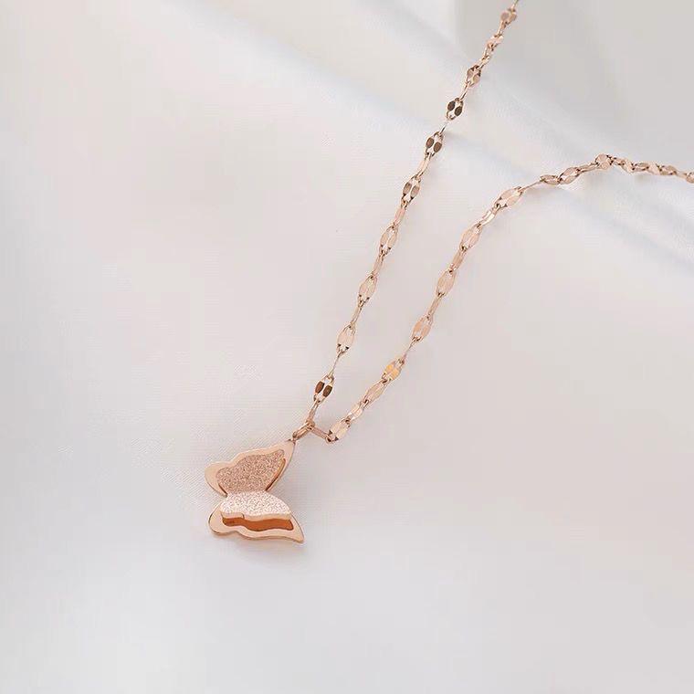 Netizen temperament eenvoudig, licht, luxe dubbellaagse vlinderketting voor vrouwen sleutelbeenketting Instagram_voghion.com