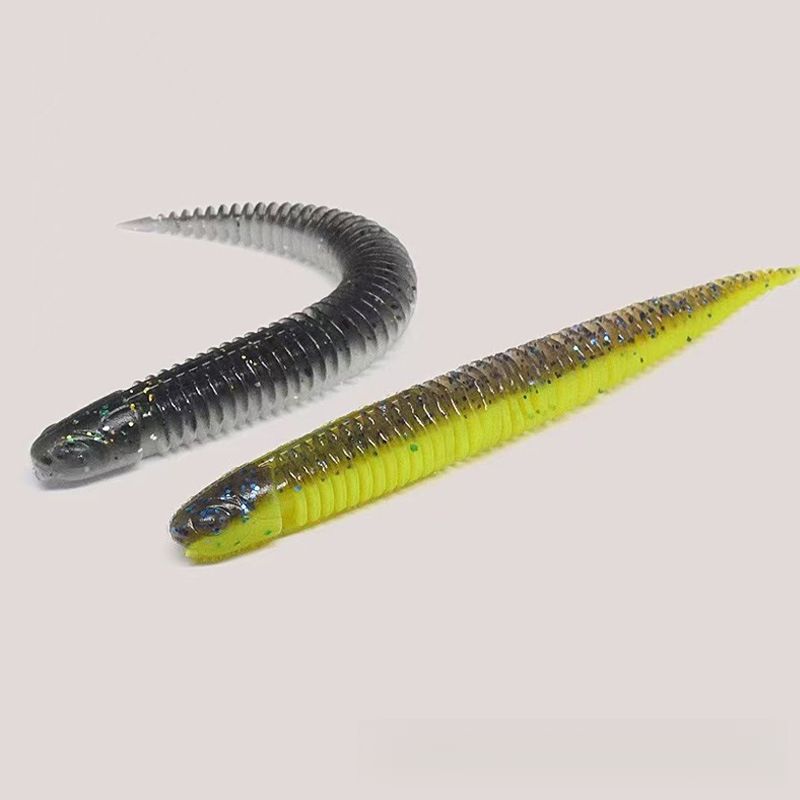 Light Dance Soft Black Pit Needle Tail Slow Sinking Mandarin Lure Fish Bait Worm Bottom Root Fishing_voghion.com
