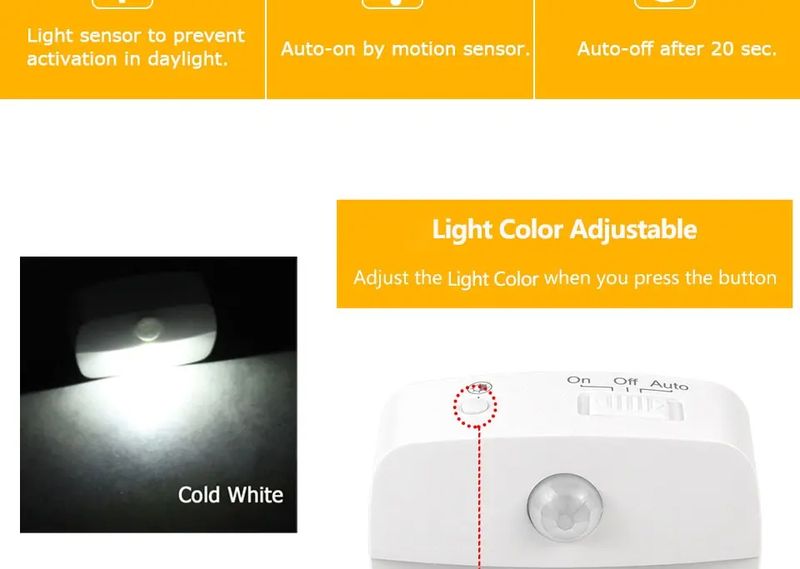 LED Motion Sensor Light EU US Plug Socket Lamps Children Lights Wireless Wall Bedside Bedroom Night Lamp_voghion.com