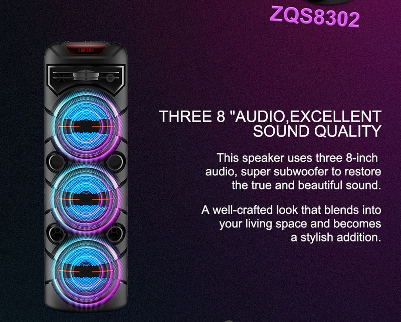 ZQS8302 Square Dance Audio Outdoor K Sängerwagen Lautsprecher mit Mikrofon_voghion.com