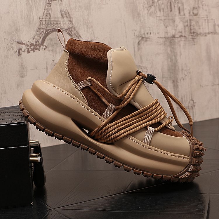 Scarpe da uomo alla moda, casual, versatili, con suola spessa, in pelle di mucca, autunno e inverno_voghion.com