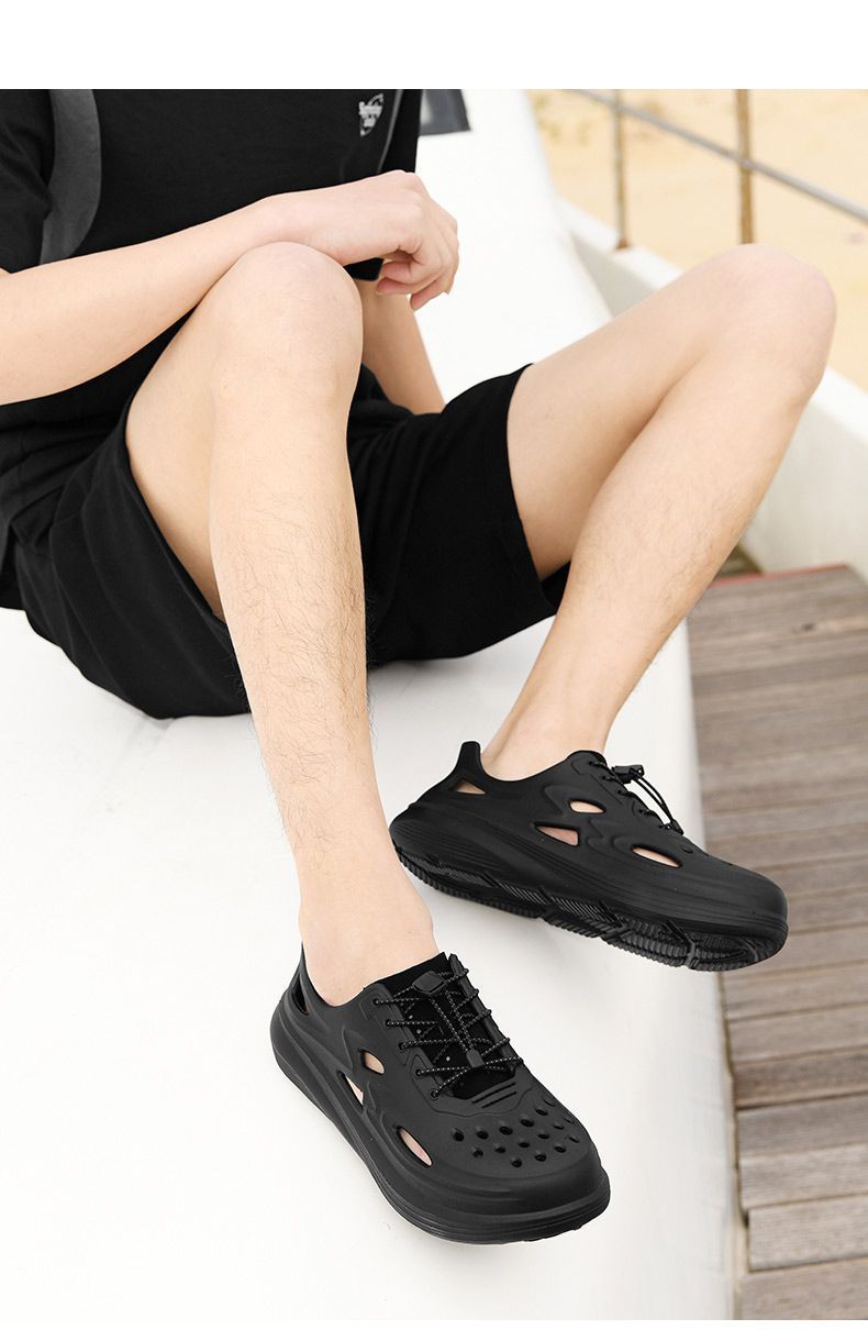 Herrenschuhe Vier Jahreszeiten rutschfeste lässige atmungsaktive Clogs Bequeme Hausschuhe mit geschlossener Zehenpartie zum Hineinschlüpfen_voghion.com