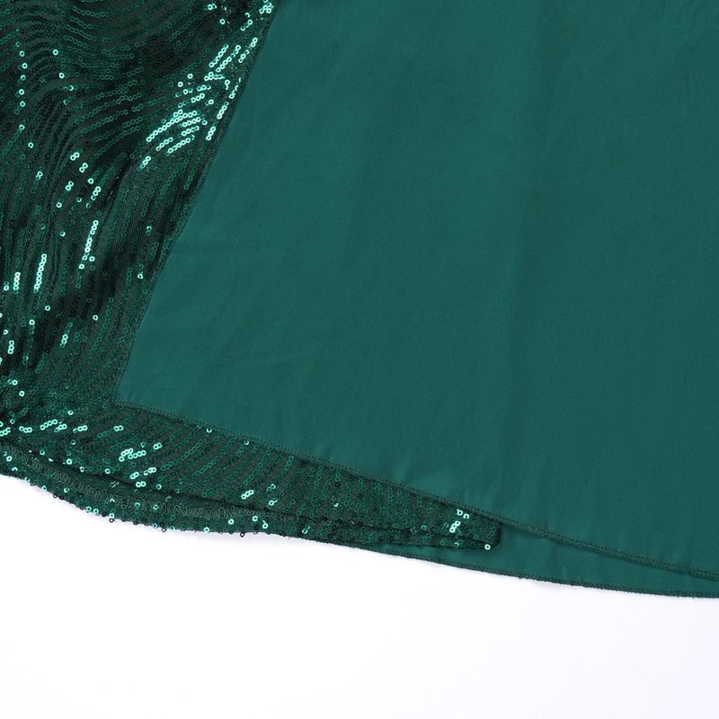 Damenbekleidung V-Ausschnitt Pailletten Abendkleid langer Rock Plus Size Damenbekleidung Hot Diamond zweiteiliges Kleid_voghion.com