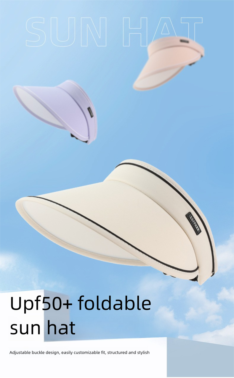 UPF50+ Sommerhut für Damen, faltbarer UV-Schutz mit breiter Krempe, Sonnenschutz für das Gesicht im Freien_voghion.com