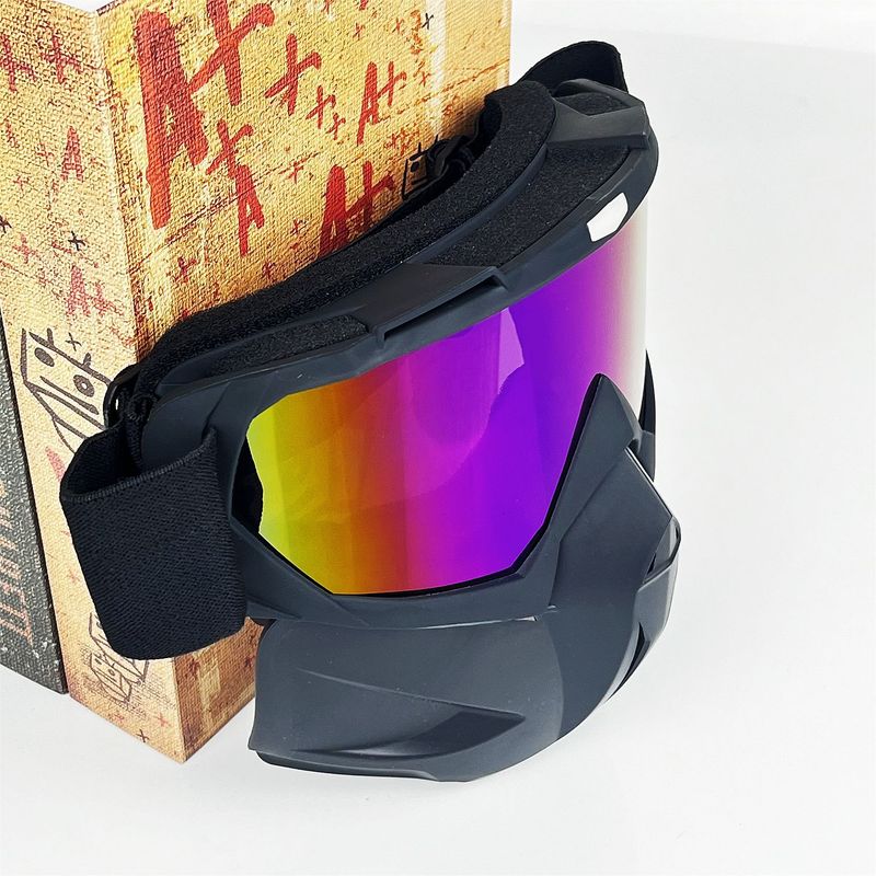 NAFEIB Motorradbrille für Männer und Frauen – Winddichte Reitmaske mit austauschbaren Gläsern_voghion.com