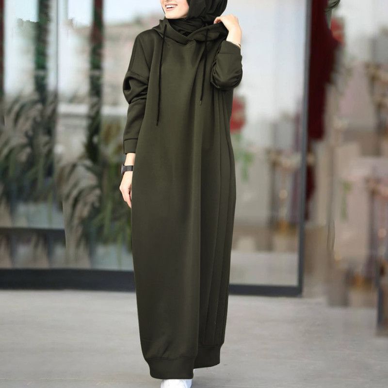 Women's Clothing Solid Color Fur Plush Fabric Hooded Drawstring Loose Casual Pocket Long Sleeved Sweatshirt_voghion.com