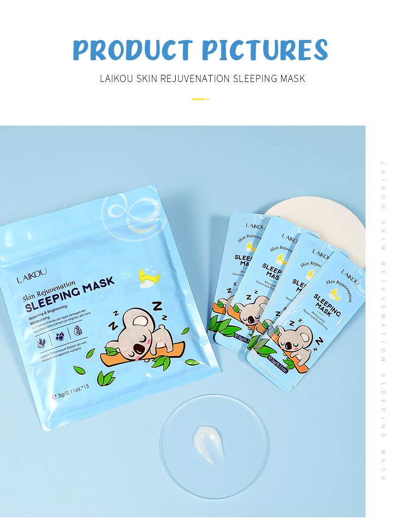 Maschera da notte LAIKOU Koala No Wash 3 g * 15 pezzi PROTEGGI LA TUA PELLE DURANTE LA NOTTE_voghion.com