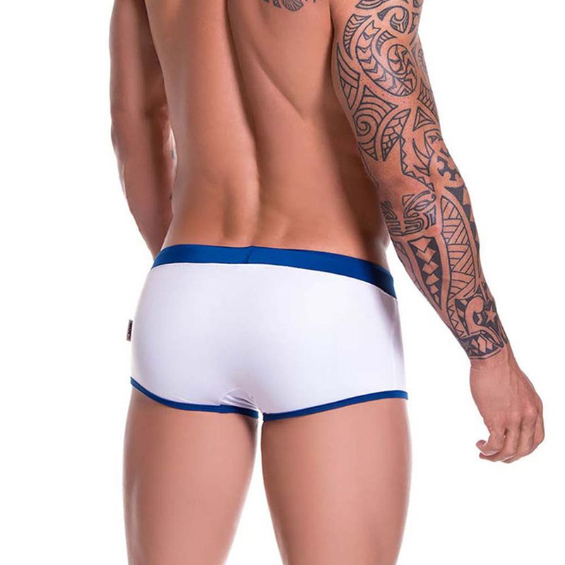 UXH Men's Boxer Fashionable Close-fitting Sexy White Swimming Four-corner Swim Trunks For Men_voghion.com