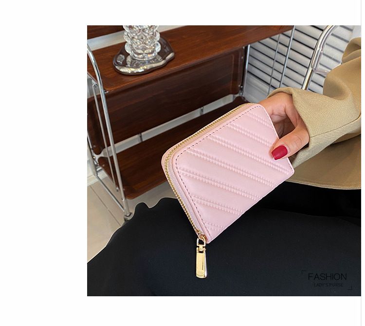 Dámské kabelky, měkká kožená malá peněženka, dámská vyšívací nitě, řemeslná zipová krátká peněženka v japonském stylu, jednoduchá krátká spona, trendy_voghion.com