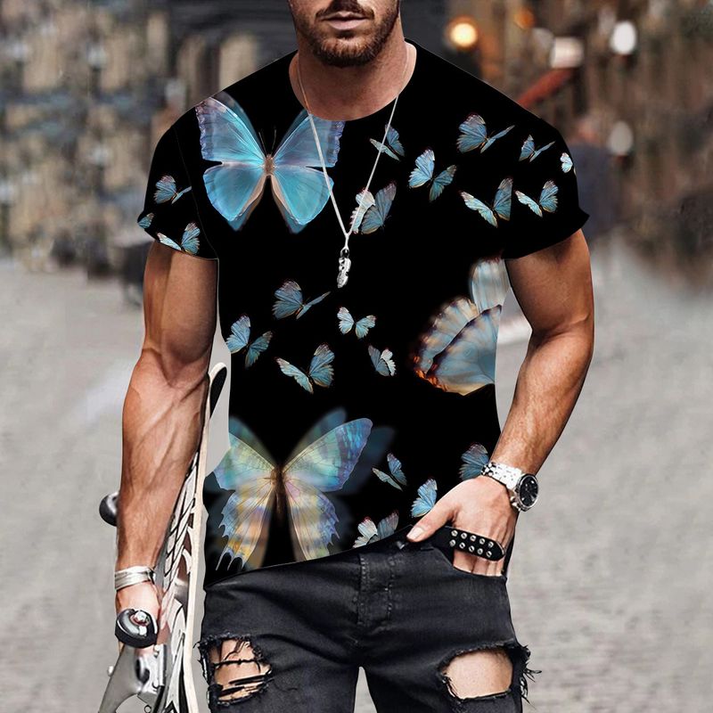 2024 Heißer Verkauf 3D Digitaldruck Sommer Neuer Trend Kreatives Kurzarm-T-Shirt für Männer_voghion.com