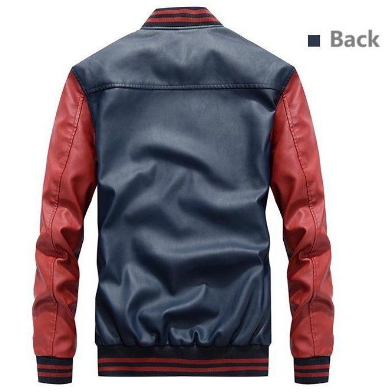 Männer Lokomotivkleeder Liederjacket Hierscht a Wanter Nei europäesch an amerikanesch Trends Casual Etikettéierung Kuerz PU Liederjacket_voghion.com