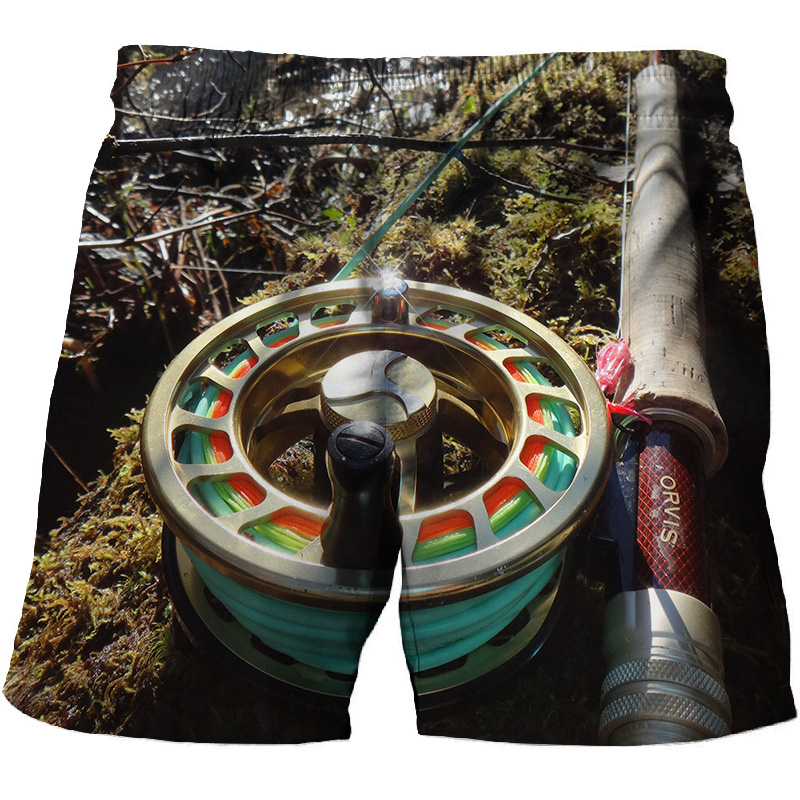 Venta caliente 3D impreso pantalones cortos de playa para hombres ropa de calle de secado rápido negro corto casual_voghion.com