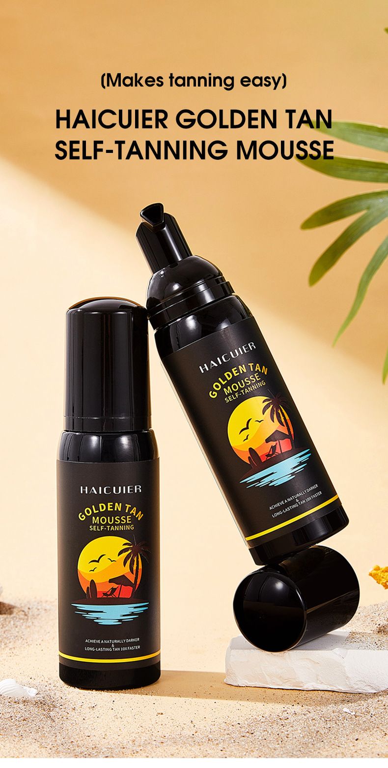Cross Border Haicuier Gold Tanning Mousse Body Moisturizing Bronze Wheat Color Sunless Sunbathing Tanning Lotion_voghion.com