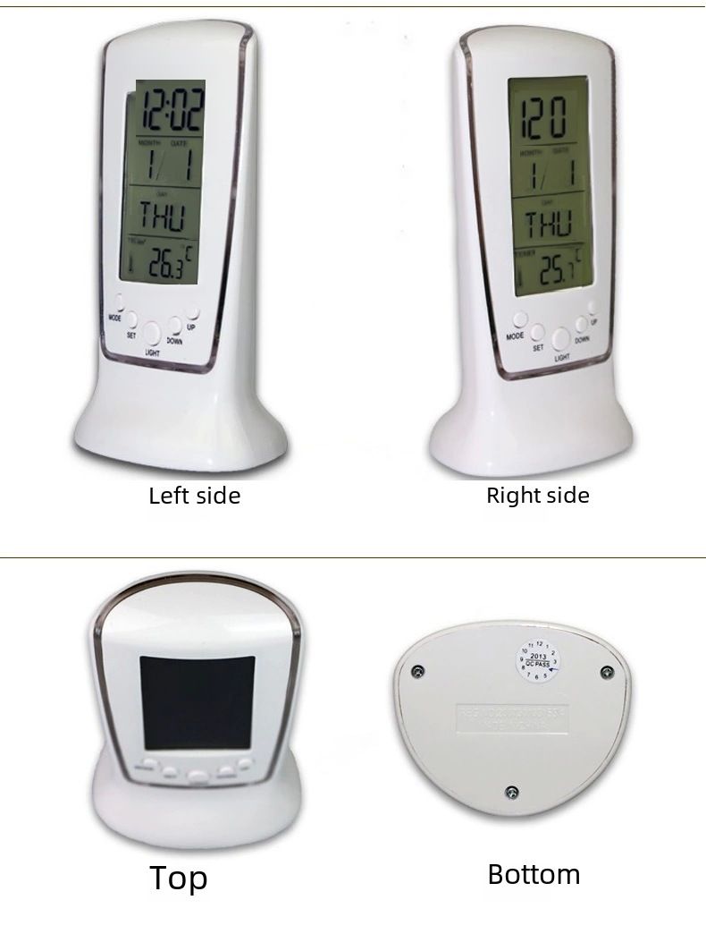 510 Mini liten väckarklocka LED lysande musikalarm tyst lat elektronisk klocka med temperaturväckarklocka_voghion.com