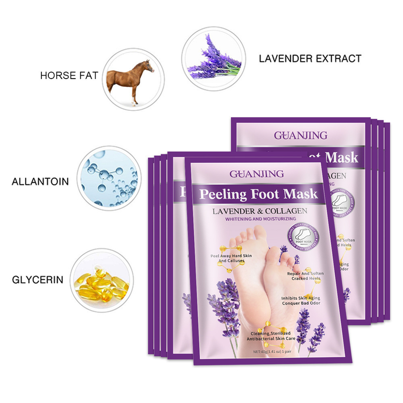 Lavanda per GuanJing, maschera idratante per i piedi e pedicure per rimuovere la pelle morta._voghion.com