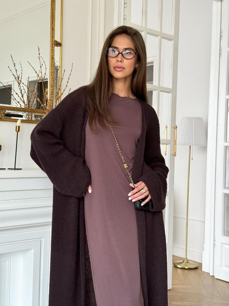 Transparenter Duster-Cardigan aus Strick – Langer Überwurf mit V-Ausschnitt für Boho-Urlaube und Street-Styling (Einheitsgröße) – Frühlings-Pastellkollektion_voghion.com