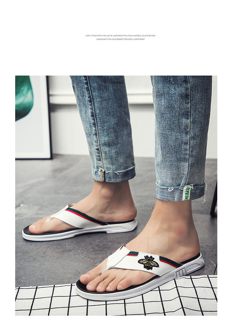British Trend Summer Flip Flops Genuine Leather Top Layer Cowhide Men's Sandals And Slippers Breathable Casual Outdoor Slippers Wholesale_voghion.com