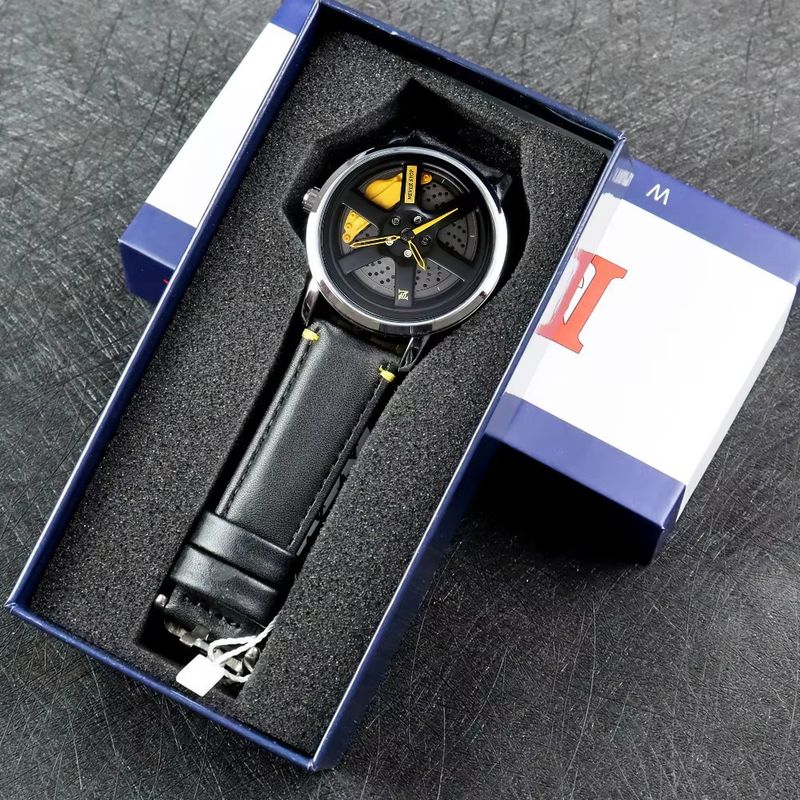 Car Hub 360° Rotation Watches Wheel Watch Outline Men's Watch With Box_voghion.com