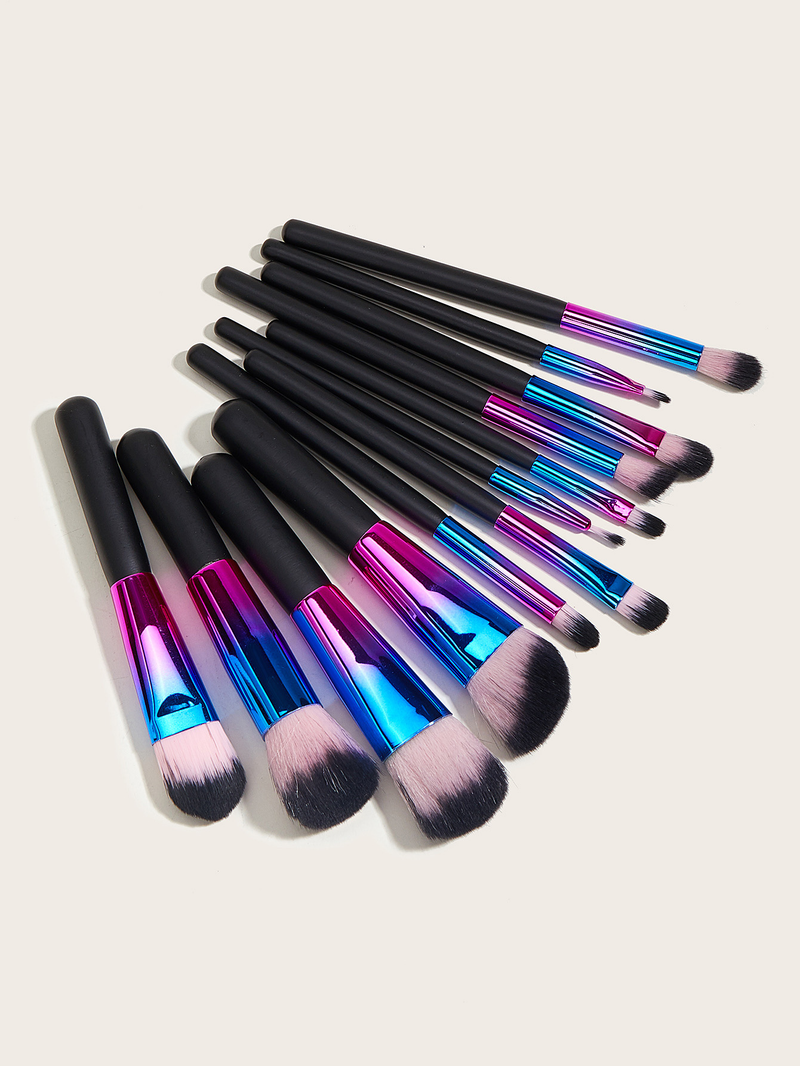 12-teiliges Make-up-Pinsel-Set, bunter Lidschattenpinsel, Puderpinsel, Beauty-Tool GUJHUI_voghion.com