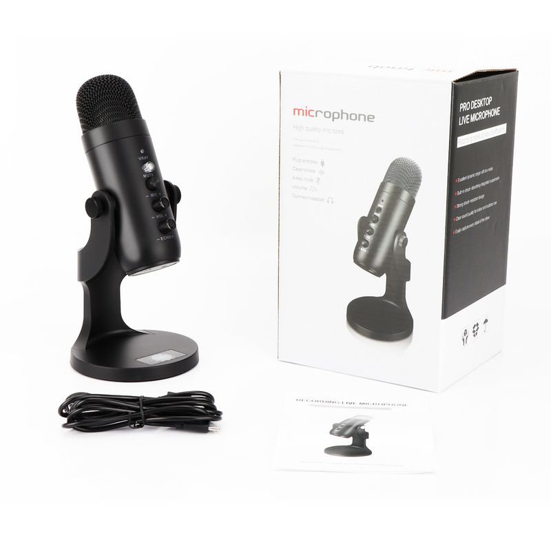 Profesyonel USB Kondansatör Mikrofon Stüdyo Kayıt Mikrofonu PC Bilgisayar Oyun Yayını Podcasting Dizüstü Bilgisayar Masaüstü_voghion.com