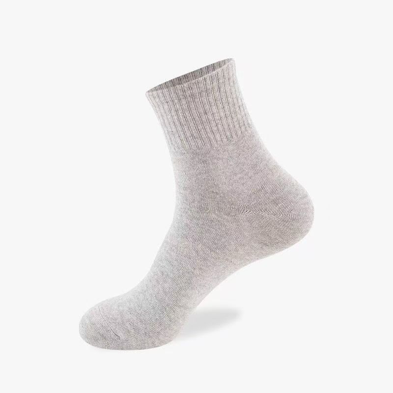 2025e Zhuji Men And Women Mid-Calf White Black Gray Solid Color Sweat-Aborbing Breathable Thin Low-Cut Boat Sport Short_voghion.com
