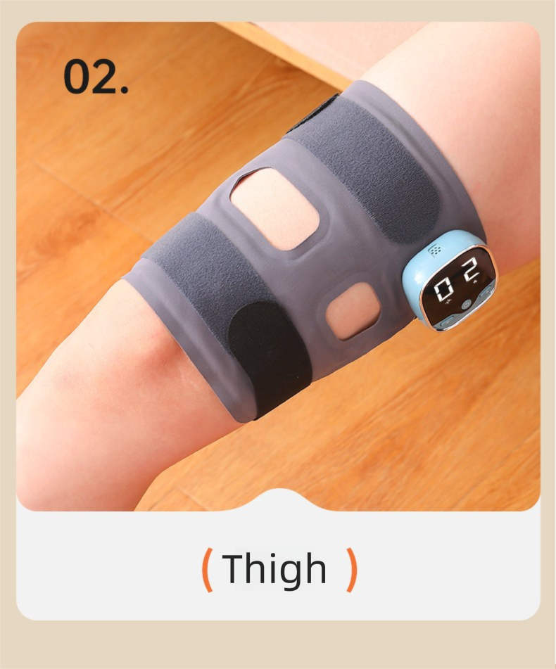 Intelligent Adjustable Full Knee Thigh Calf Three-in-One Leg Electric Heating Massager_voghion.com