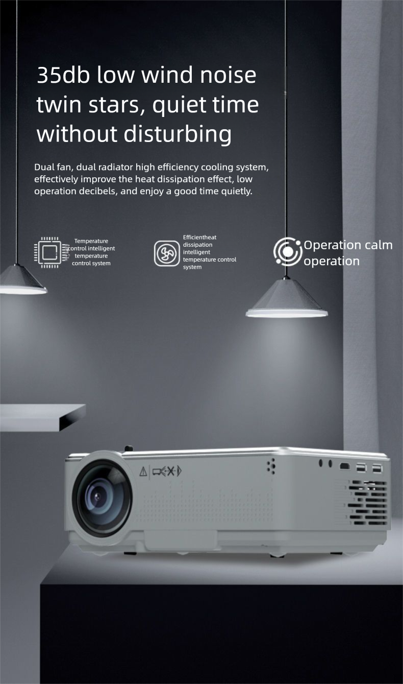 New LED Ultra HD Smart Projector Home Use, Wireless Screen Casting From Mobile Phones, Wall Projection, Suitable For_voghion.com