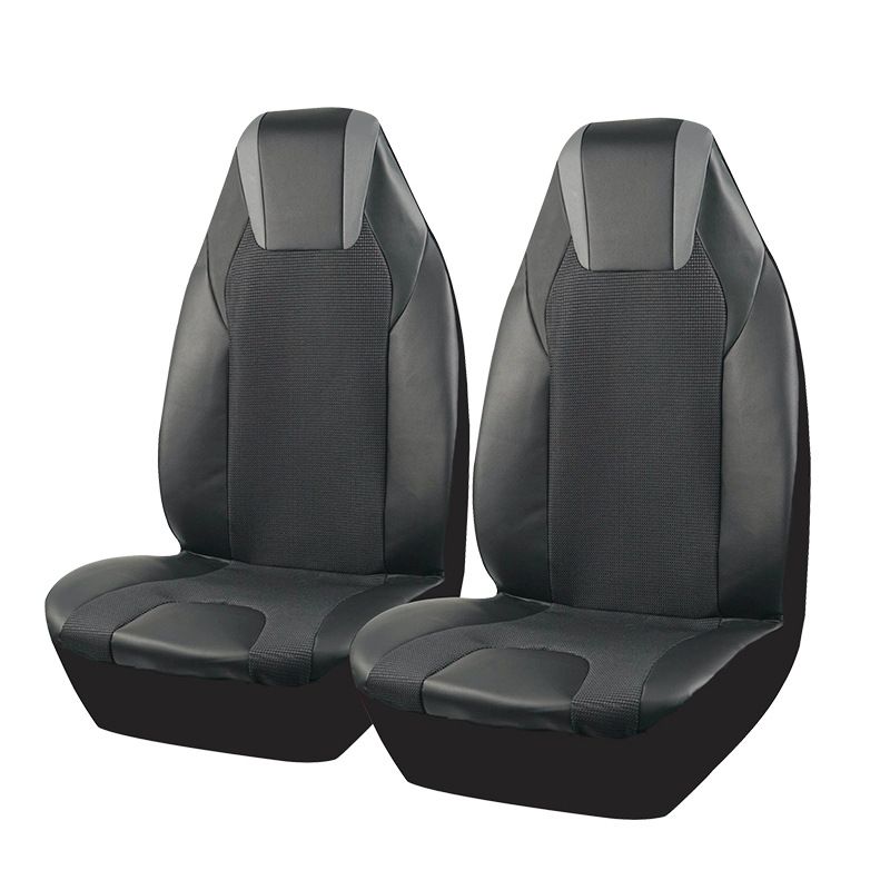 Nueva funda para asiento de coche de tela jacquard negra y gris PVC con capucha y personalidad tridimensional_voghion.com