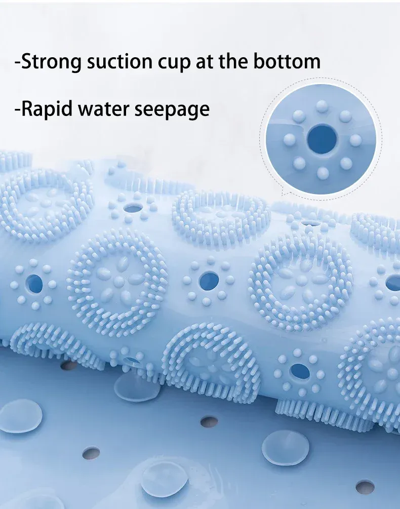 Anti-Rutsch-Duschmatte, PVC-Badematte mit Abflusslöchern, Fußmassage-Textur, schnelltrocknend (55 x 55 cm), EU-Badezimmersicherheit_voghion.com