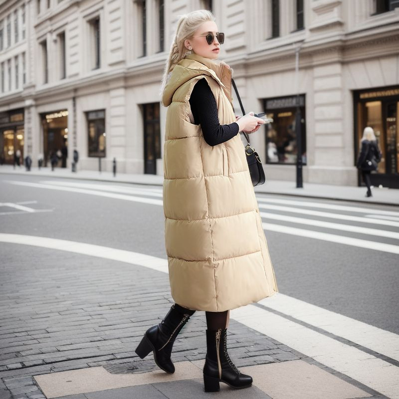 Damen lockere ärmellose warme Jacke gepolsterte Jacke Damen warme Mantel Weste_voghion.com