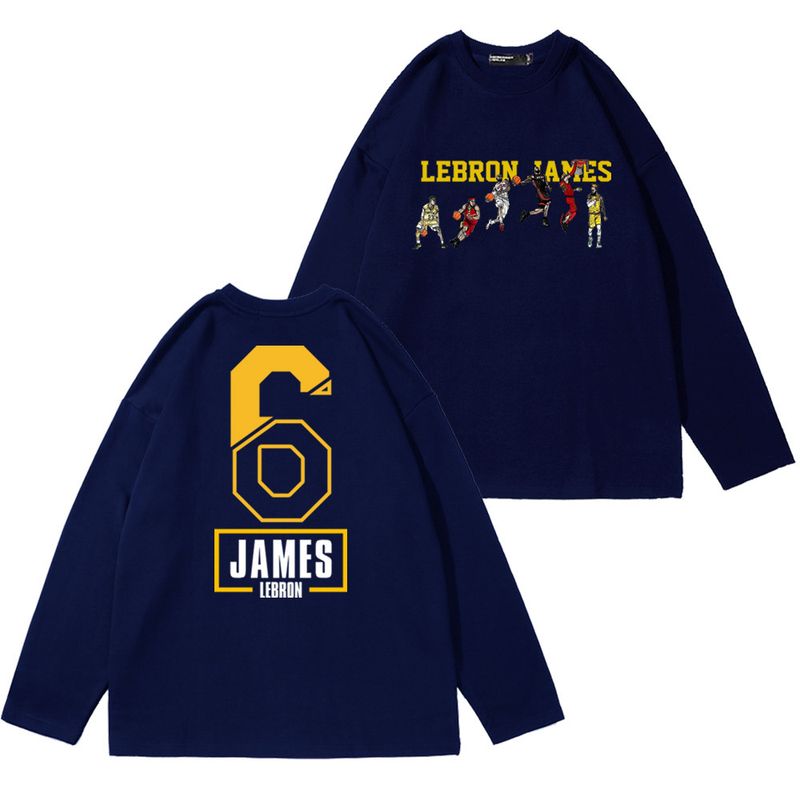 Maglietta a maniche lunghe Basket Sport James Evolution Stampa bifacciale Uomo e donna Coppia Estate Larga_voghion.com