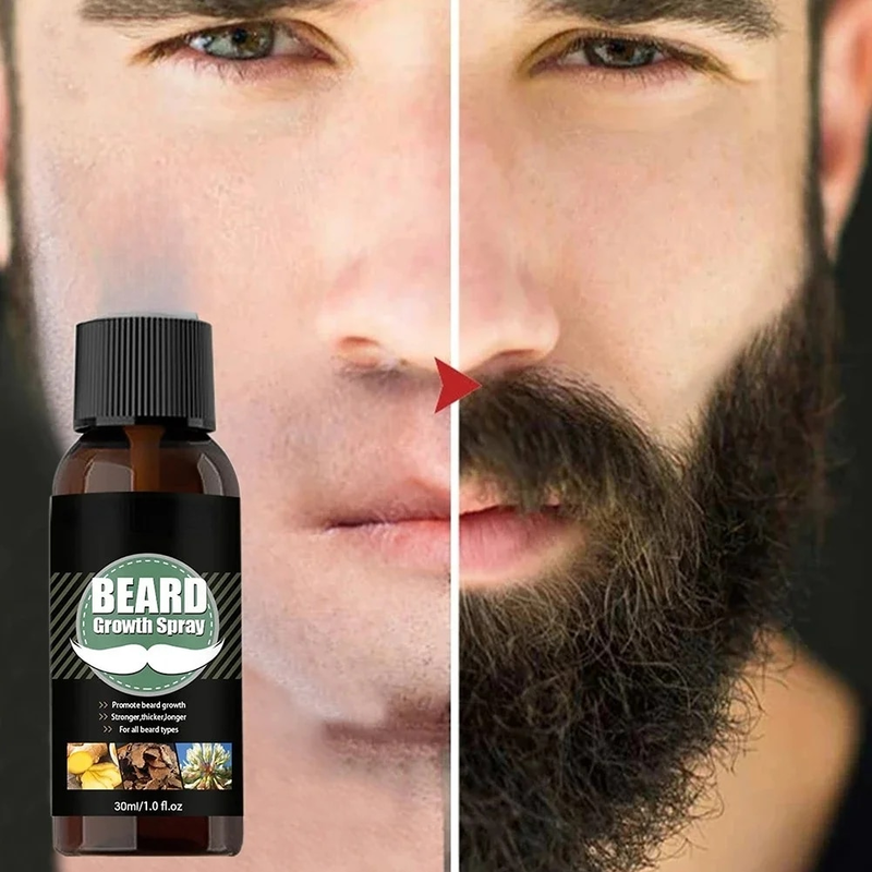 Männer Bartwachstum Ätherische Öle Essenz Spray Pflegendes und feuchtigkeitsspendendes Spray Bartpflege Pflegeöl Bartwachstum Sprühöl_voghion.com