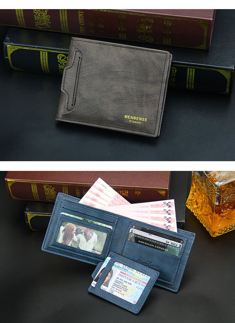 2024 New Men's Wallet Short, Fashionable, Casual, Large Capacity, Multi Card Position, Short, Money Clip, High Quality Card, Foreskin Leather_voghion.com