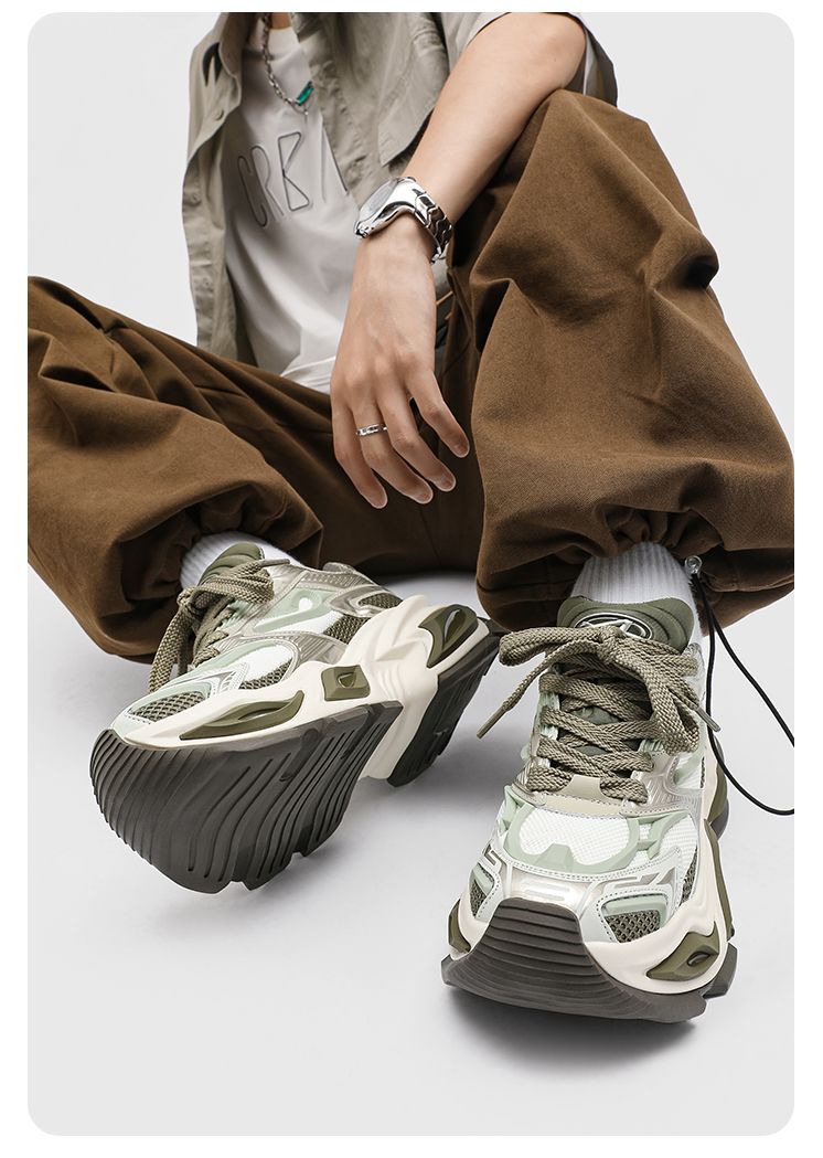 Cat Eye Dad Couple Style 2025 Spring Thick Sole Casual Sneakers Mesh Breathable Height Increasing National Trend Unisex_voghion.com