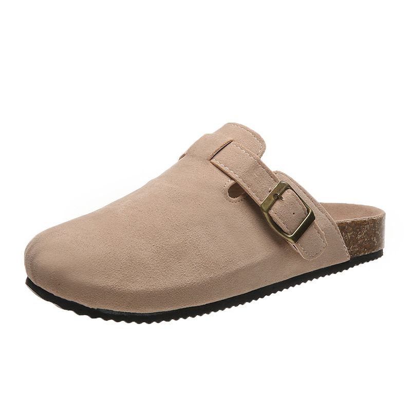 Baotou Frauen Liebhaber Kork Große Caligae Casual Halb Hausschuhe Faule Schuhe Mode_voghion.com